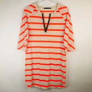 Twenty Neon Pink/Natural Striped Tunic